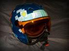 Аэрография на шлеме для сноуборда «Снежный Тигр»